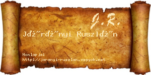 Járányi Ruszlán névjegykártya